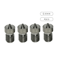 Miniatyrbillede 2 af 5: 4 stk. Hærdede Stål Dyser V6 Dyser 0,4 mm til 1,75 mm Filament til 3D Printer Dele