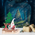 Miniatyrbillede 4 af 4: Juleferie Adventskalender Julepynt Træ DIY Slæde Ornamenter Kombination Dekoration b