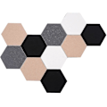 Miniatyrbillede 1 af 4: 10 stk. selvklæbende filtplader i hexagonform til opslagstavler på vægge, filt kork opslagstavle til billeder, fotos, noter med trykknapper -GSL