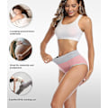 Miniatyrbild 4 av 4: Underkläder Dam Hög Midja Bomull Knickers Damtrosor Plus Size Multipack 4 st -JRSZ l
