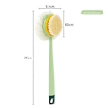 Miniatyrbilde 1 av 4: Loofah Rygg Skrubb Lang Håndtak Dusj Kroppsbørste med Myk Mesh Svamp for green b