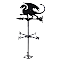 Miniatyrbild 2 av 4: Vindflöjel i rostfritt stål för takmontering -CNH crow