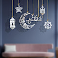 Pikkukuva 1 / 5: Eid Mubarak -koristeet Ramadanin koristeet Mubarak Eid -riipukset Ramadanin kuun ja tähden merkit kotiin Eid-juhliin silver c