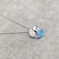 Miniatyrbilde 2 av 4: S925 Sterling Sølv Lucky Waveslove Hjerte Halskjede For Kvinner Datter Kjæreste Xq-xl416