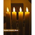 Miniatyrbillede 3 af 5: 6 stk. Flammeløse Spidse Lys Med Fjernbetjening, 25cm LED Lysestager Med Flimrende Flamme, Drypfri Vindue Lys Julepynt Batteridrevet