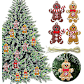 Miniatyrbild 3 av 4: Pepparkaksgubbe Julgransprydnad Hänge 12 st (stil A)