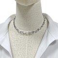 Miniatyrbillede 3 af 5: 316L rustfrit stål halskæde chunky U kæde halskæder til kvinder kraveben kæde choker halskæde punk kvinder smykker halskæde b0350 - earring