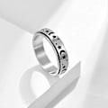 Miniatyrbillede 2 af 2: Spinner Ring Titan Stål Ring Angst Ring Mode Dekompression Ring Måne Og Stjerne Fidget Ring Til Kvinder Mænd