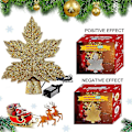 Miniatyrbilde 5 av 5: Bladformet Juletre-Projektorlampe Snøstorm Juletre Topplampe Led Juletre Toppstjerne Projektorlampe gold uk plug