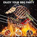Miniatyrbillede 4 af 5: 2 stk. grillspyd til kyllingevinger, flade klipsespryd til vinger, metal BBQ-gaffelspyd, BBQ-spyd, BBQ-værktøjssæt til udendørs picnic, camping, fest -GSL5.2 2pcs