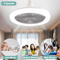 Miniatyrbild 3 av 4: Takfläktar med Fjärrkontroll och Ljus LED-lampa Fläkt E27 Konverteringsbas Smart Tyst Takfläktar för Sovrum Vardagsrum white