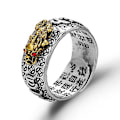 Miniatyrbild 2 av 4: Feng Shui Pixiu Justerbar Ring Buddhistisk Mantra Locka Till Sig Lycka Öppen Ring ZD A 2pcs