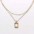 Miniatyrbild 1 av 5: Guld Kvadrat Halsband E917-51