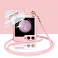 Pikkukuva 1 / 3: Z Flip 6 -kotelo, ohut PC-mattainen suojakotelo Samsung Galaxy Z Flip 6:lle, mukana olkahihna ja näytönsuoja pink