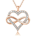 Pikkukuva 1 / 2: 925 hopea numero 8 kaulakoru timanttiriipus rose gold
