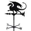 Miniatyrbillede 1 af 4: Vejrhane i rustfrit stål til montering på tag, vejrhane til have, gård og pløkker -CNH dragon shape