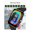 Miniatyrbild 2 av 4: Smartwatch Android 1.44'' Färgskärm Bluetooth Samtal Kvinnor Män Unisex black silicone strap