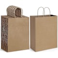 Miniatyrbilde 1 av 4: Brune Papirposer Med Håndtak 15x8x21cm Kraftpapirposer 10 Stk Bulk Gaveposer Handleposer Festposer