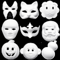 Miniatyrbillede 4 af 5: Tomt farvet maleri maske maske cosplay pulp maske børnehave DIY-artikler Jikaix_GET IT gaver rabbit