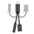 Pikkukuva 4 / 4: Usb-c-tyyppi C - 3,5 mm:n Aux-liitäntä latausääniadapteri 2-in-1-jakosovitin -GSL silver
