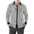Miniatyrbilde 3 av 5: Herre skinnende paljett mesh topp, 60-70-talls disco dansskjorte ZD B2 s