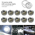 Pikkukuva 1 / 5: 12v-dc 10kpl Led-merivalovene, vedenpitävä 3 Led-kansivalo 3/4&quot; pyöreä veneen sisänavigointivalo sininen white