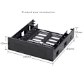 Miniatyrbillede 2 af 5: 5,25 tommer CD-Plads til 3,5 tommer 2,5 tommer SATA HDD Mobil Rack Beslag Kabinet Sort til PC