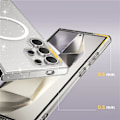 Miniatyrbild 4 av 5: Magnetiskt Glitter Transparent Skal för Samsung Galaxy S24 Robust Bling Cover TPU Bumper Stötskyddande Telefonfodral Kompatibelt med MagSafe gold for galaxy s24 ultra