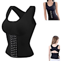 Miniatyrbillede 1 af 5: 3 i 1 Talje-træner BH, Talje-knappet BH Shapewear, Talje-træner Vest til Kvinder Underbryst Korset Kropsformer black m