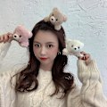 Miniatyrbillede 2 af 5: Plys Bamse Hårnål Andenæbs Side Clips Tegneserie Spænde Pandehår Smuk Hårnål white