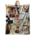 Miniatyrbild 1 av 5: Berömd sångare flanellfilt Taylor Swift presentfilt luftkonditioneringsfilt napfilt täcke kändisfilt 100*150cm
