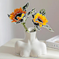 Miniatyrbild 4 av 5: Keramisk blomsterarrangemang Dekoration Ljus byst kroppskonst Vas Vit_ ZD W
