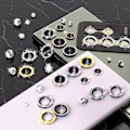Pikkukuva 5 / 5: Samsung Galaxy S24 -kameran linssin suoja, kiiltävä HD-karkaistu lasi alumiiniseosrenkaalla, takakameran peitekalvo colorful
