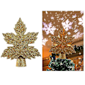 Miniatyrbillede 1 af 5: Bladformet Juletræsprojektorlampe Snestom Juletræstoplampe Led Trætopstjerne Projektorlampe gold uk plug