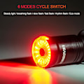 Miniatyrbillede 2 af 5: Smart Baglygte til Cykel med Automatisk Start/Stop Bremsning, IPX6 Vandafvisende, USB Opladning