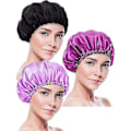 Miniatyrbillede 1 af 5: 3 stk. sovehætte satin hætte nathovedbeklædning sovende bløde hår turbans5.29