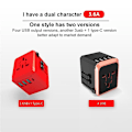 Miniatyrbild 3 av 5: Internationell Pluggadapter för Resor - Världsadapter för AC-ström red