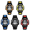 Miniatyrbild 1 av 4: Digital LED Vattentät Sportklocka Armbands Bakgrundsbelyst För Pojkar Flickor Barn Unisex black