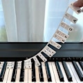 Miniatyrbillede 2 af 5: Fjernelses 88 Tangenter Klaver Keyboard Note Etiketter Genanvendelige Silikone Klaver Noter Guide Stickers -JRZD black and white
