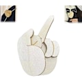 Miniatyrbillede 1 af 5: Sjov Træ Finger Brosche, Sjov Langfinger Nål DIY Kit, Vendbar Langfinger Nål Gag Gave, Interaktiv Stemningsudtrykkende Nål 1pcs