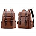 Miniatyrbillede 4 af 5: Læder Laptop Rygsæk Til Mænd, Arbejde Business Rejse Kontor Rygsæk College Bookbag, Casual Computer Rygsæk Passer Notebook 15.6 Tommer
