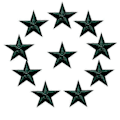Miniatyrbillede 4 af 5: 10 stk. stjernebroderede mærker, der kan syes eller stryges på, til tøj DIY applikationer håndværksdekoration dark green