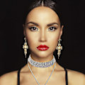 Miniatyrbilde 4 av 4: 2 stykker Rhinestone Tassel Choker Halskjede Multi-lag Bred Krage Halskjeder Tassel Kjede Halskjeder For Kvinner Jenter Favoritt