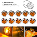 Pikkukuva 1 / 4: 12v-dc 10 kpl Led-merivalovene, vedenpitävä 3 Led-kansivalo 3/4&quot; pyöreä veneen sisänavigointivalo sininen orange