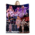 Miniatyrbillede 1 af 5: Berømt sanger flanneldækken Taylor Swift gave tæppe aircondition tæppe lur tæppe cover tæppe berømthed tæppe 100*150cm