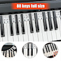 Miniatyrbillede 1 af 5: Fjernelses 88 Tangenter Klaver Keyboard Note Etiketter Genanvendelige Silikone Klaver Noter Guide Stickers -JRZD black and white
