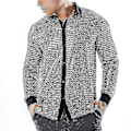 Miniatyrbilde 1 av 5: Herre skinnende paljett mesh topp, 60-70-talls disco dansetøy ZD B2 2xl