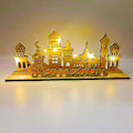 Miniatyrbillede 1 af 5: Eid Mubarak LED-lys, træpynt Ramadan-dekorationer til hjemmet, 2024 muslimske Ramadan-festartikler -CHSZ style b