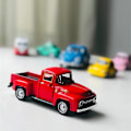 Pikkukuva 4 / 5: Seostettu Pickup-kuorma-auton malli Kaksi-ovinen maastoauto Näyttömallikokoelma Auto red