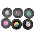 Mode Vinyl Silikon Skiva Retro CD Typ Dryck Underlägg Koppar Mattor 6st/ Set